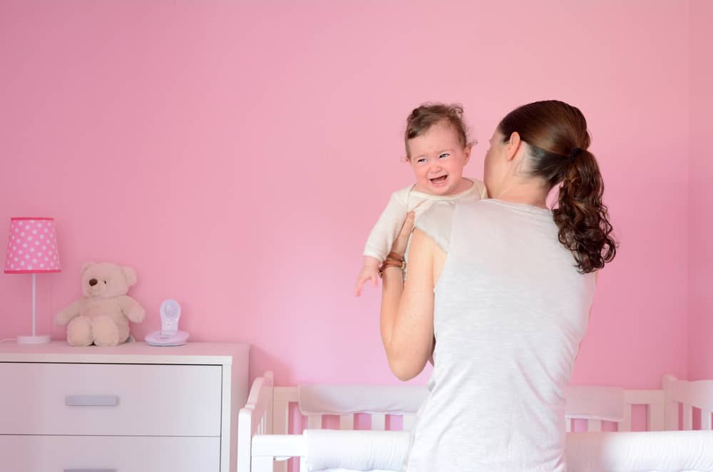 Baby is angry with her mother