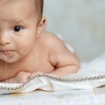 little beautiful baby drools