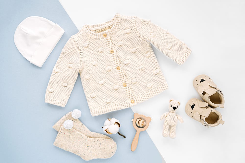 Complete outfit for a newborn including everything needed