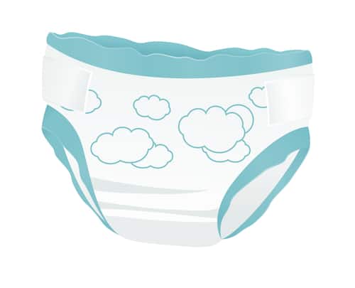 diaper white background