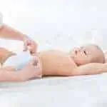 diapering baby