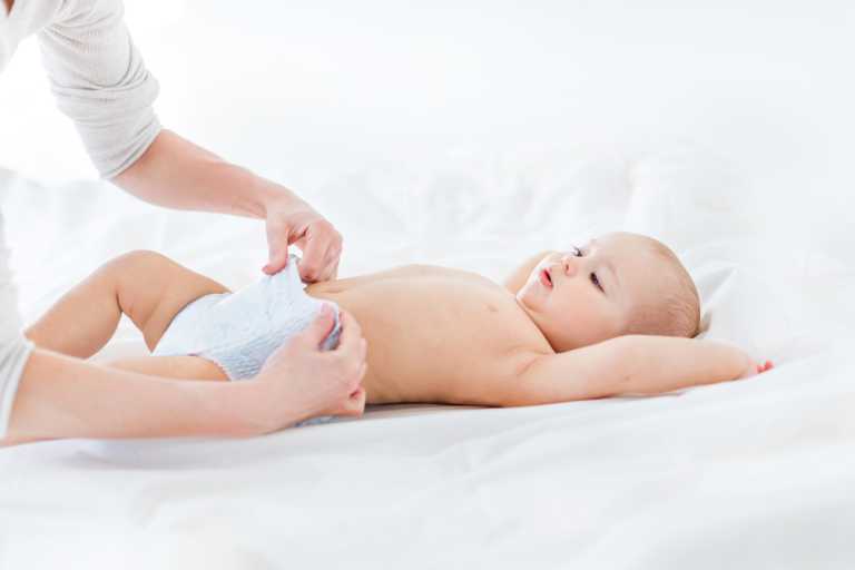 diapering baby