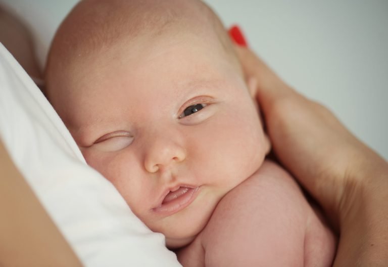 Newborn congested and half asleep