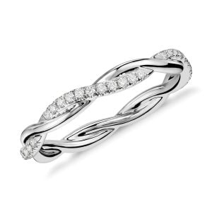 petite twist white gold ring