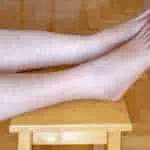 Women with swelling feet after giving birth