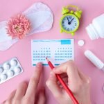 Woman tracking period